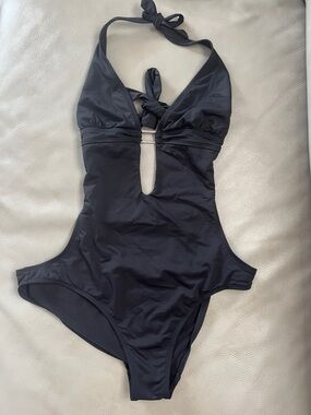 Skye Swimwear Black Halter One-Piece Swimsuit